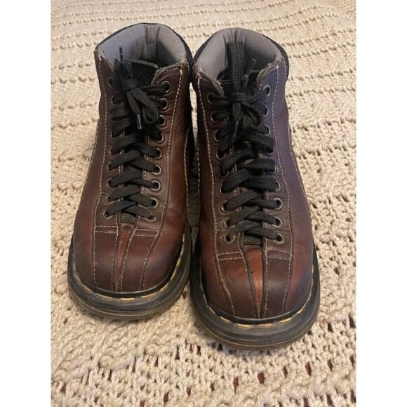 Dr Martens AW004 Boots Men Sz 7 Brown Leather PC03C 9793 Lace-Up Ankle Boots Doc - Picture 1 of 15